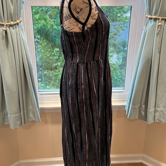 Cute Button Down Striped Dress Fall Colors - Picture 6 of 7